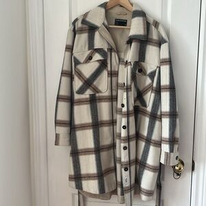Frank And Oak Plaid Cottage Shacket Size XL